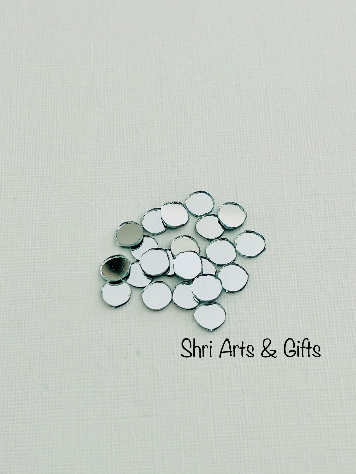 Tiny round craft mirror tiles 6mm, 8mm, 10 mm