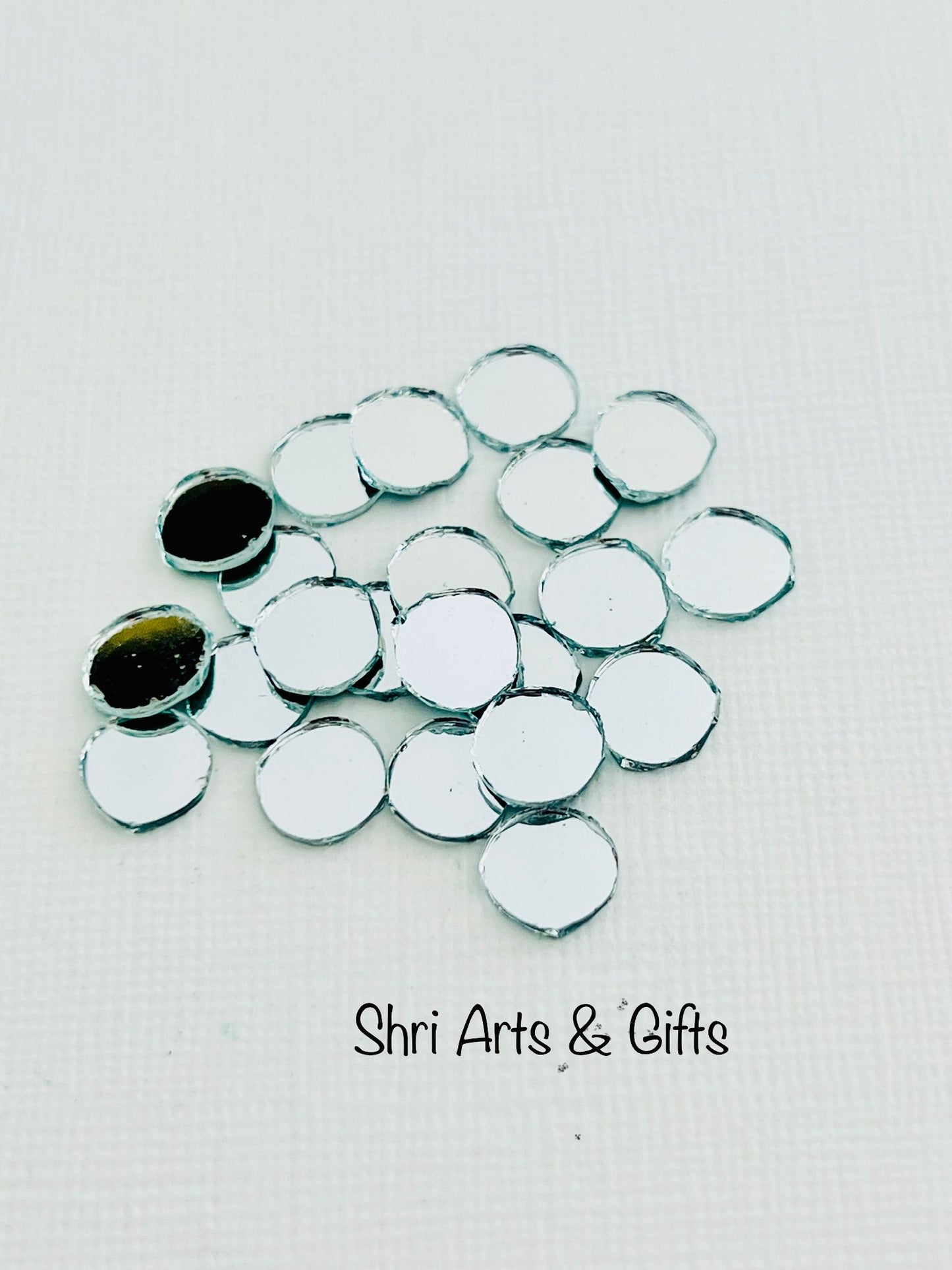 Tiny round craft mirror tiles 6mm, 8mm, 10 mm
