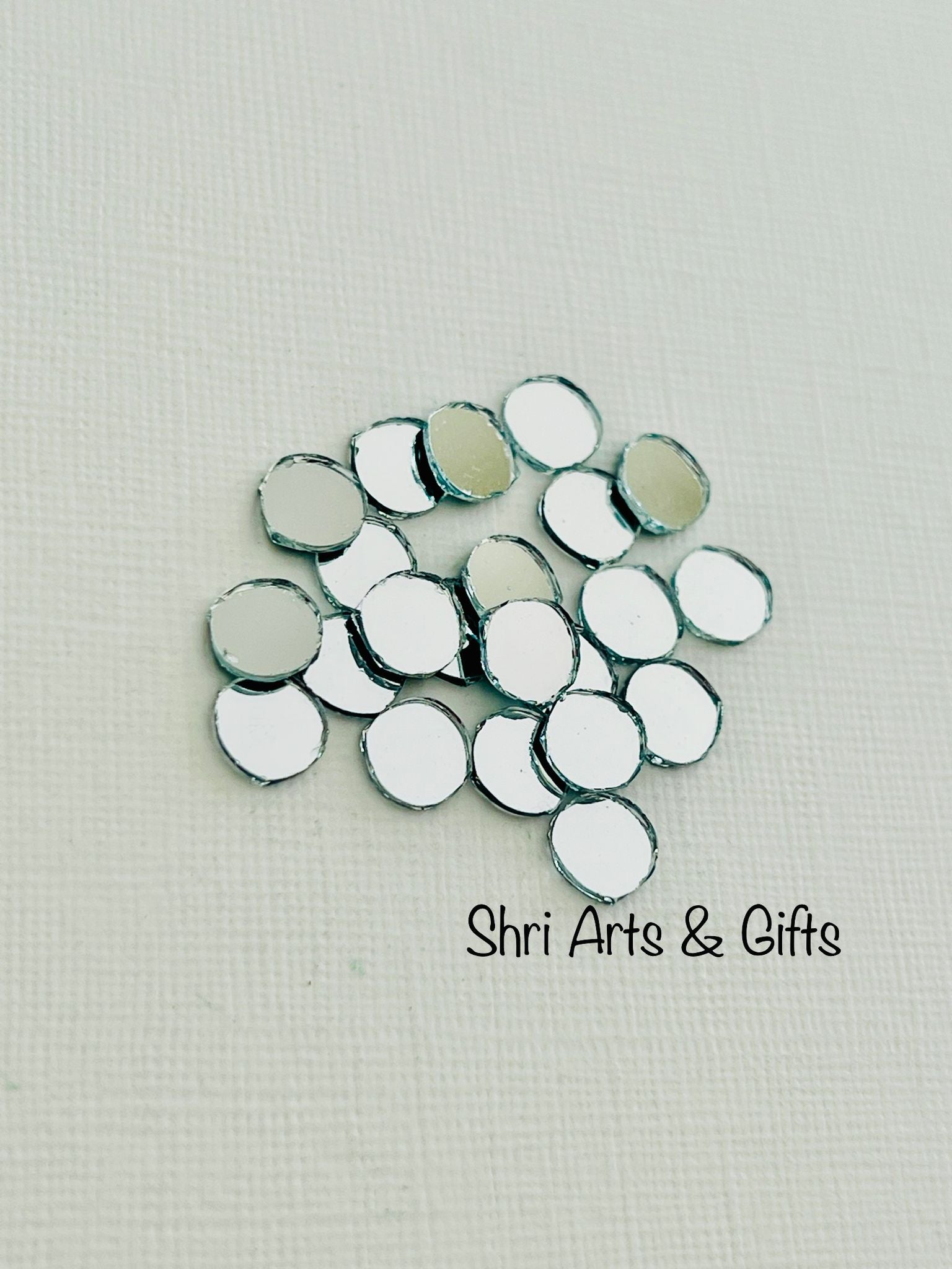 Tiny round craft mirror tiles 6mm, 8mm, 10 mm