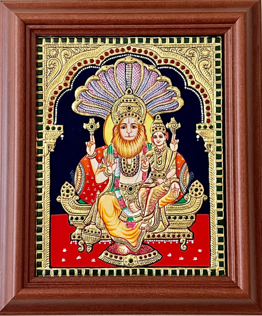 Divine Lord Lakshmi Narasimhar Tanjore painting