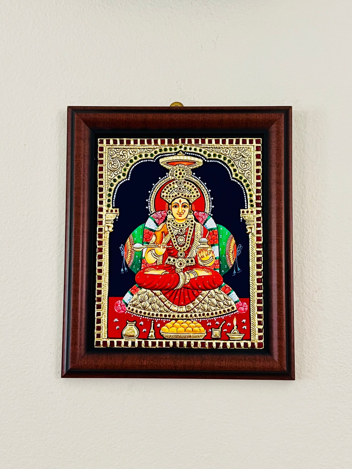 Beautiful Annapoorani Devi gift Tanjore painting