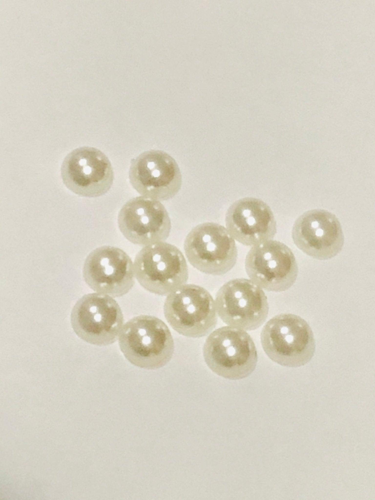 Acrylic Half Round pearls - White Ivory - Shri Arts & Gifts