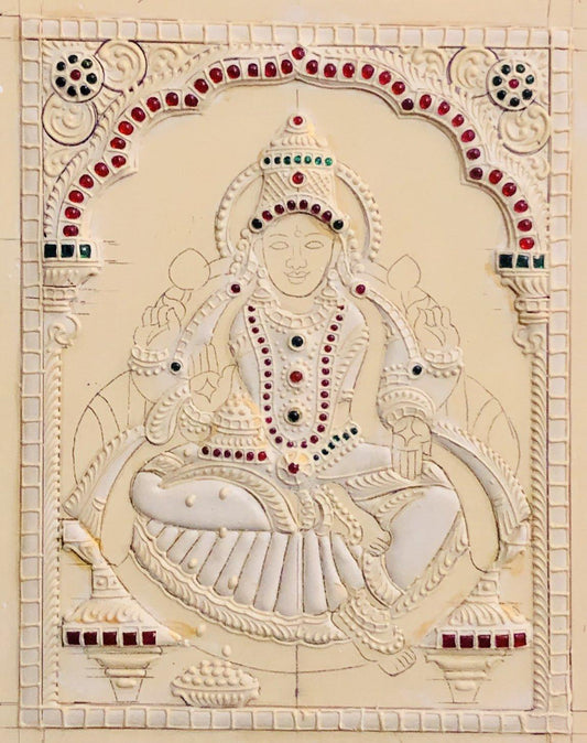 Dhanalakshmi Devi Muck board 8x10 - Shri Arts & Gifts