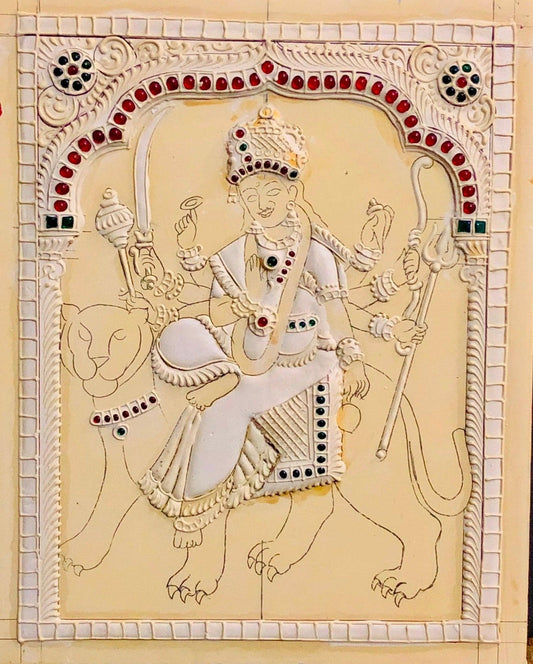 Durga Devi Muck board 8x10” - Shri Arts & Gifts