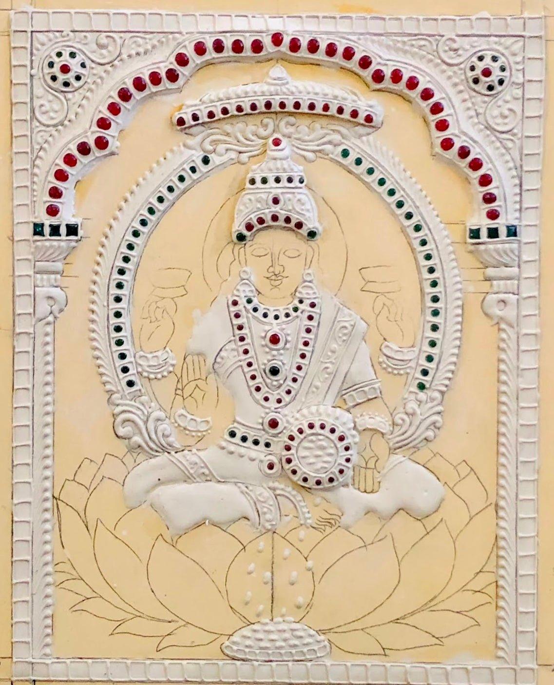 Lotus Lakshmi Muck board 8x10 - Shri Arts & Gifts