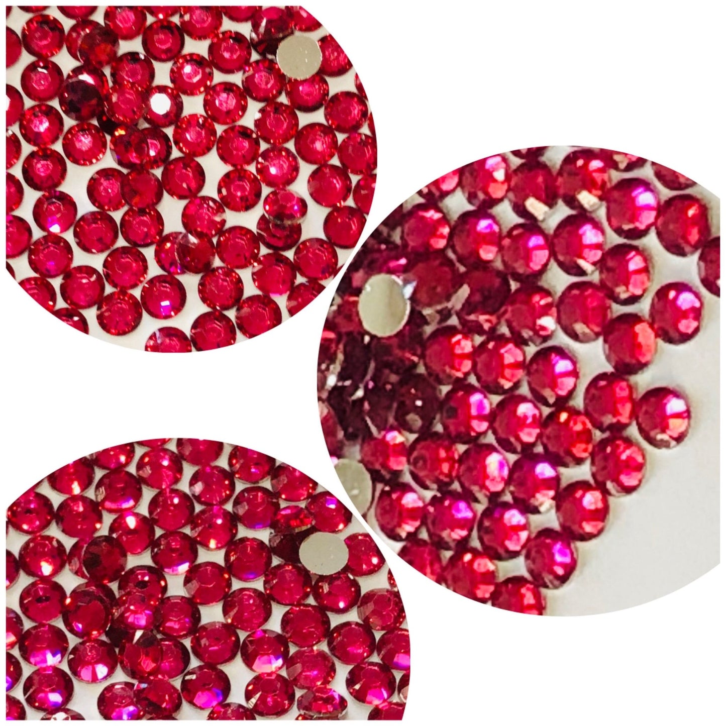 Rose Shiny Round flat back Rhinestones Bulk | Fast shipping from USA| 3mm | 4mm | 5mm Diy decoration - Shri Arts & Gifts