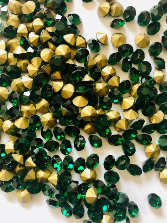 Shiny crystal Rhinestones Green - Shri Arts & Gifts