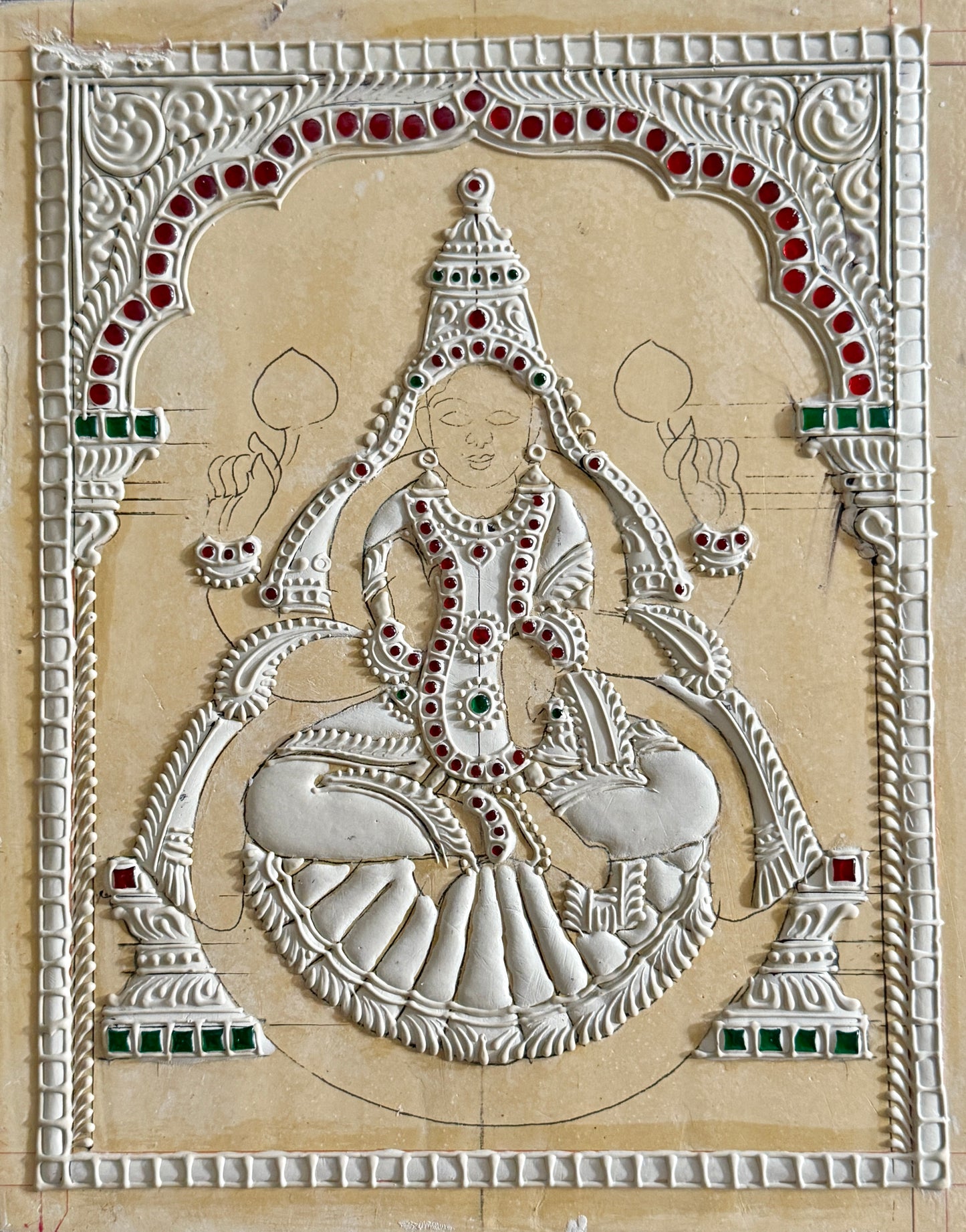 Dhanalakshmi Devi muck board tanjore painting kit 