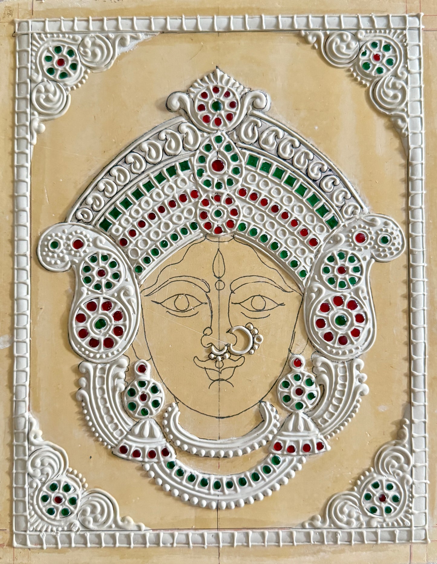 Durga Devi face Muck board 8x10”