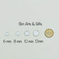 Tiny round craft mirror tiles 6mm, 8mm, 10 mm 
