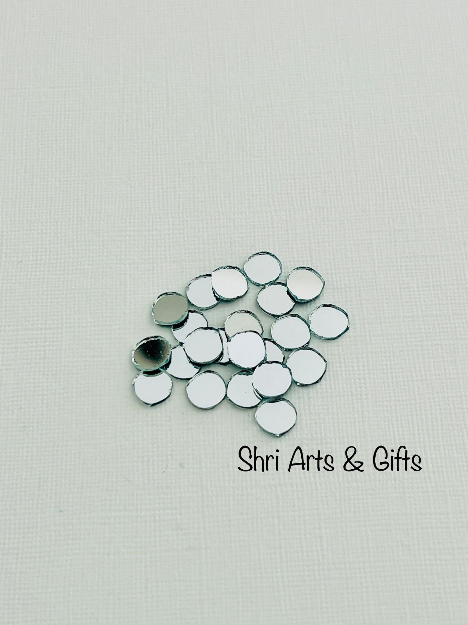 Tiny round craft mirror tiles 6mm, 8mm, 10 mm 