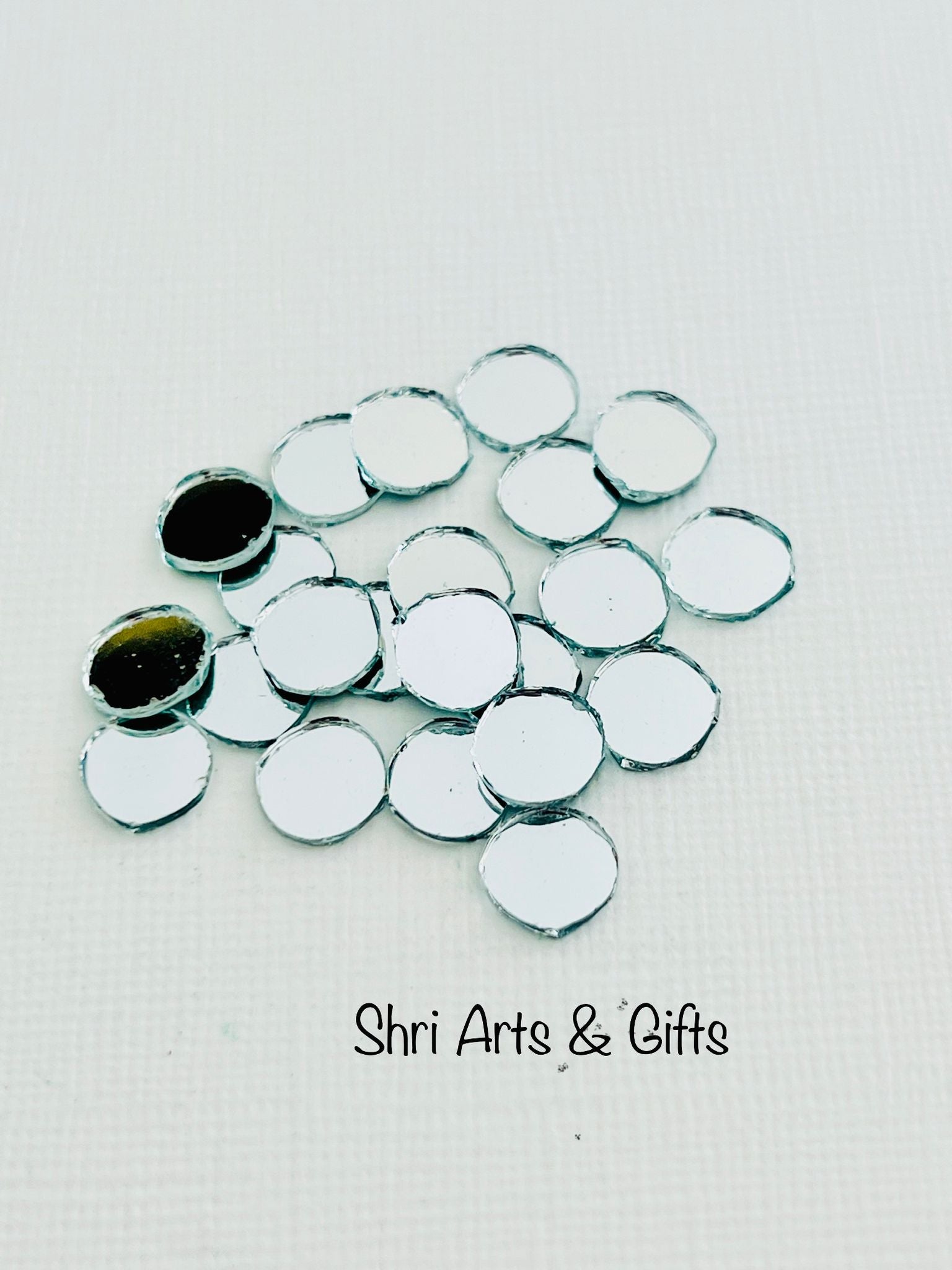 Tiny round craft mirror tiles 6mm, 8mm, 10 mm 