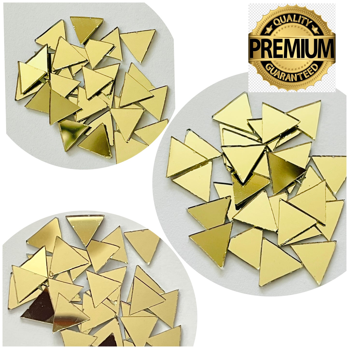 500 pieces Multi shape Gold craft glass mirrors