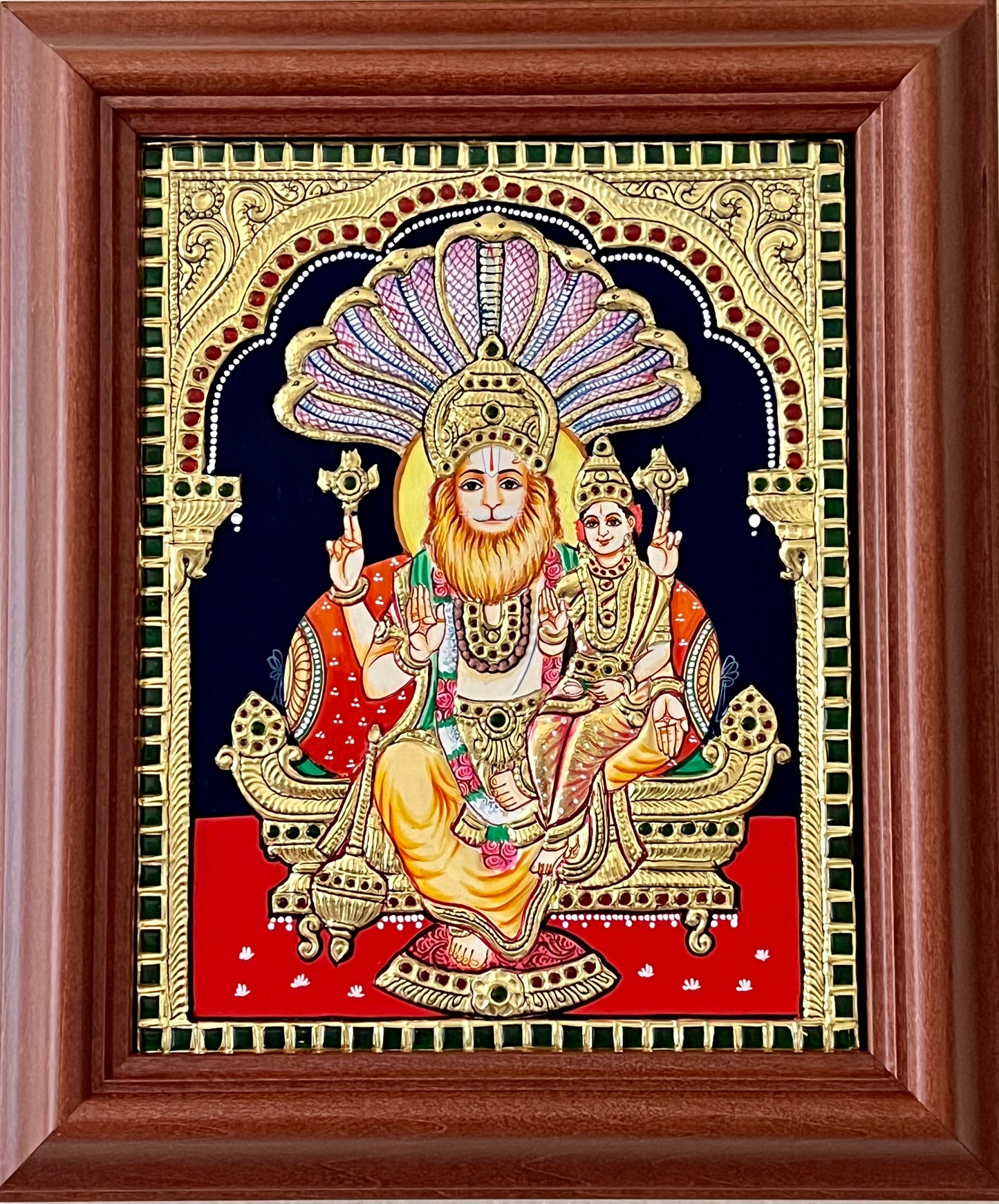 Divine Lord Lakshmi Narasimhar Tanjore painting