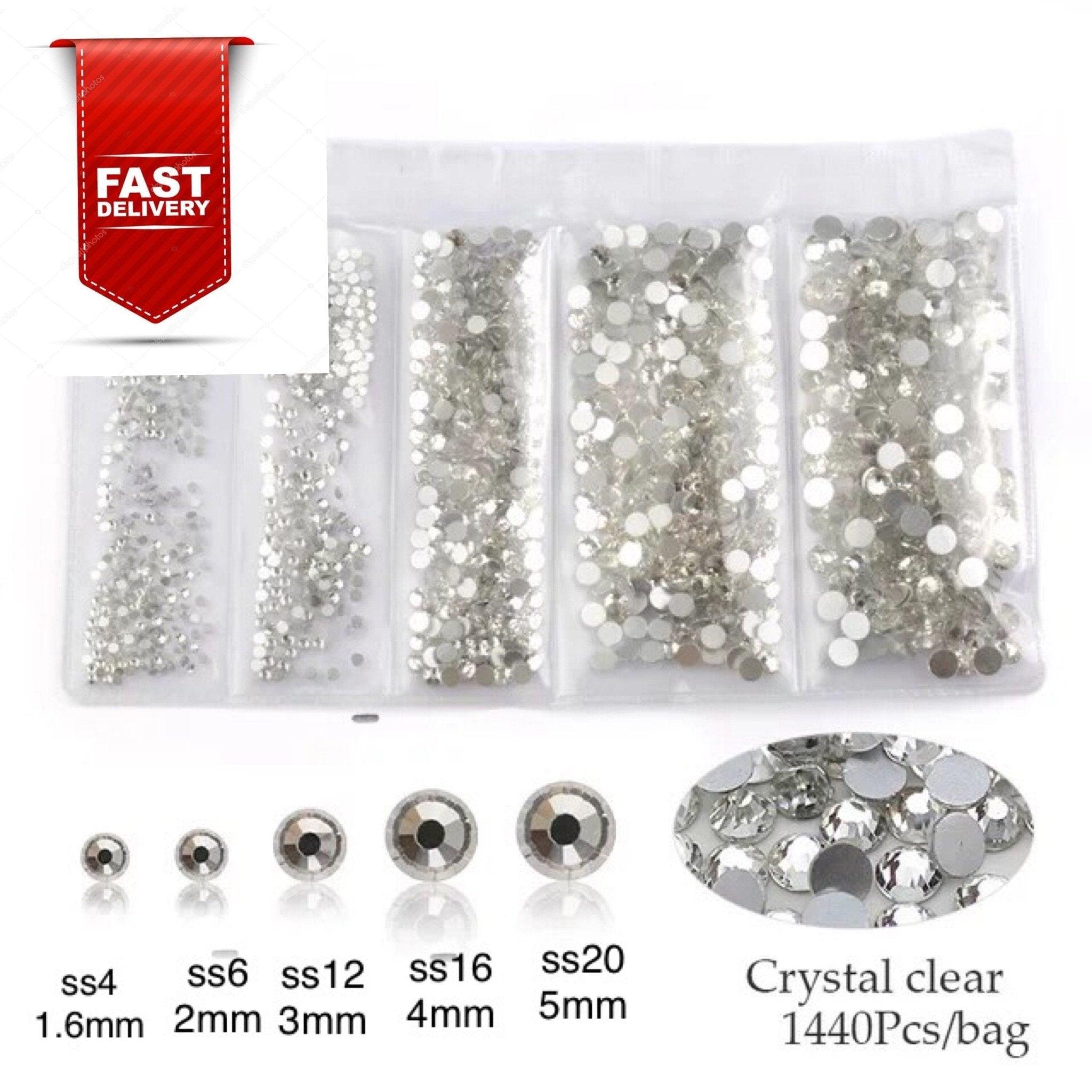 1440 Pieces mixed Size Super Shiny Crystal Clear Rhinestones – Shri ...